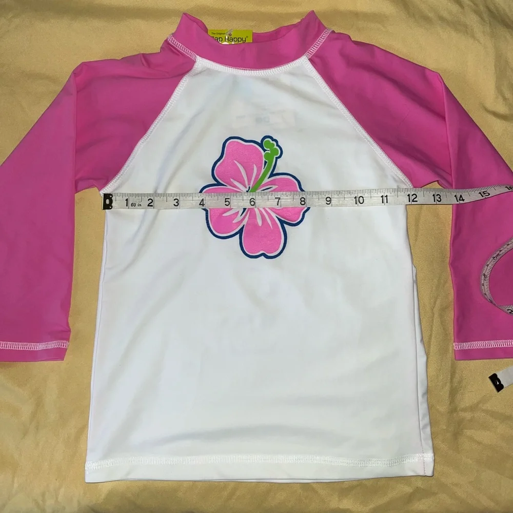 Flap Happy Kids UV 50 NWT Hibiscus Rash Guard Swim Top Size 5